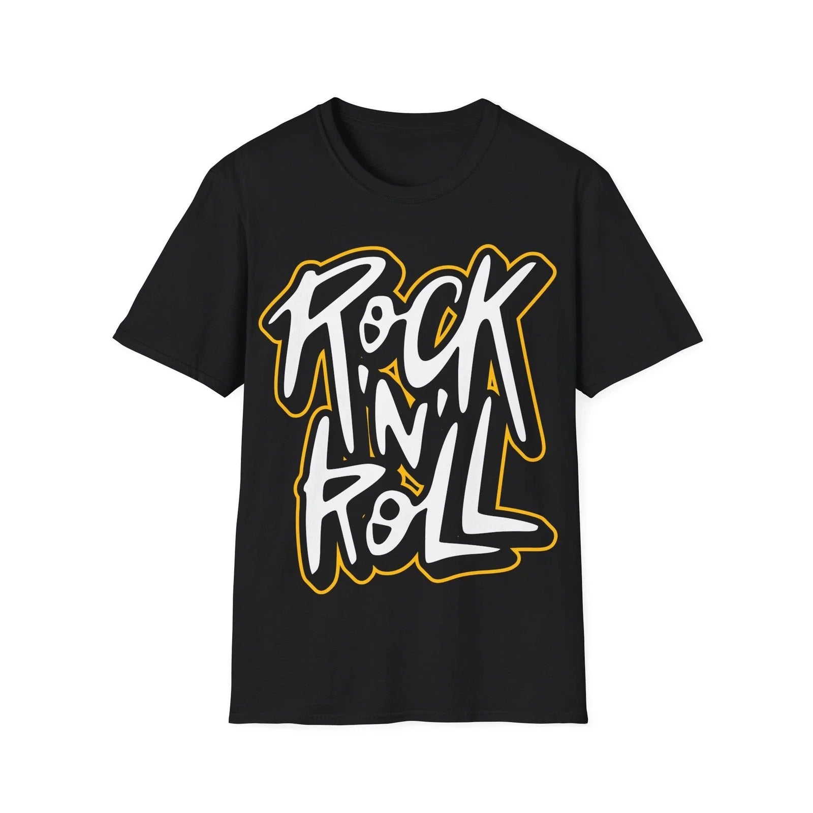 Rock'N'Roll T-Shirt, Graffiti Style Typography Tee, Classic Rock Regular Fit Top Unisex T-shirt, Sweatshirt, Hoodie, Long Sleeve Tee - T-Shirt, Sweatshirt, Hoodie