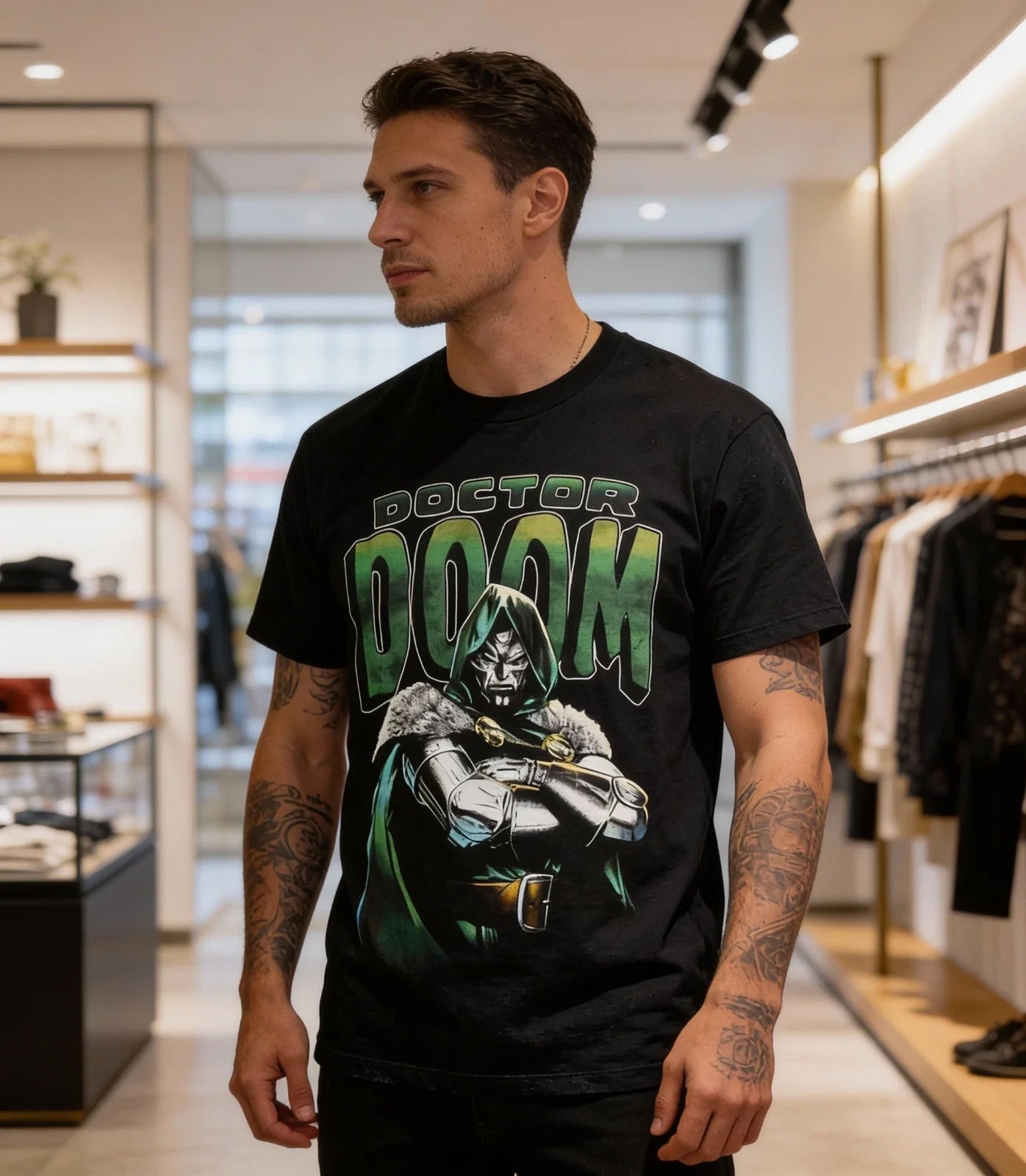 Dr Doom Graphic T-Shirt Unisex Short Sleeve Shirt Gift for Fan S-5XL NWT Unisex T-shirt, Sweatshirt, Hoodie, Long Sleeve Tee - T-Shirt, Sweatshirt, Hoodie