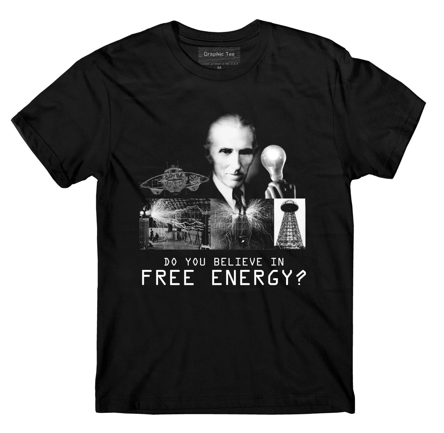 Nikola Tesla t-shirt, conspiracy Free Energy cool t-shirt, SCREEN PRINTED. Unisex T-shirt, Sweatshirt, Hoodie, Long Sleeve Tee - T-Shirt, Sweatshirt, Hoodie