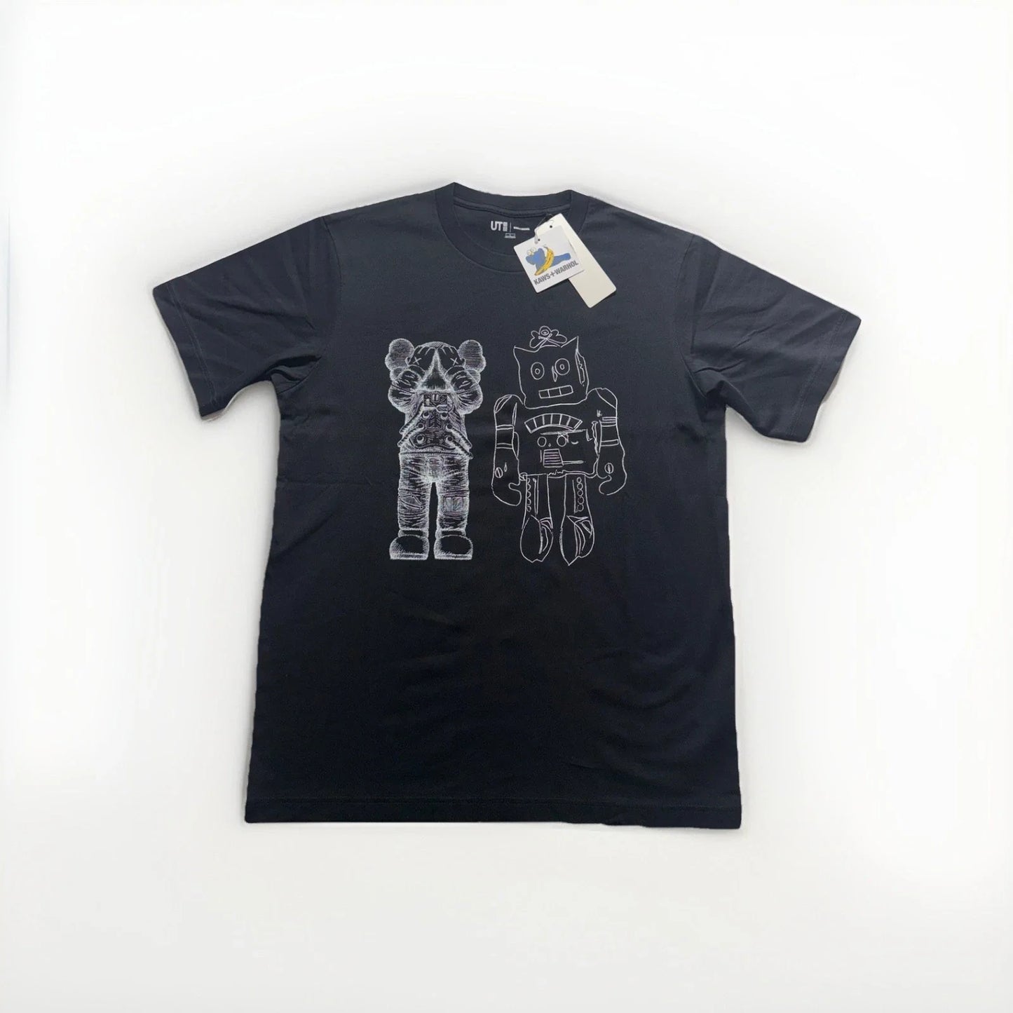 Kaws + Warhol T Shirt Mens Size Large Black Space Robot COLLAB  NIB Unisex T-shirt, Sweatshirt, Hoodie, Long Sleeve Tee - T-Shirt, Sweatshirt, Hoodie