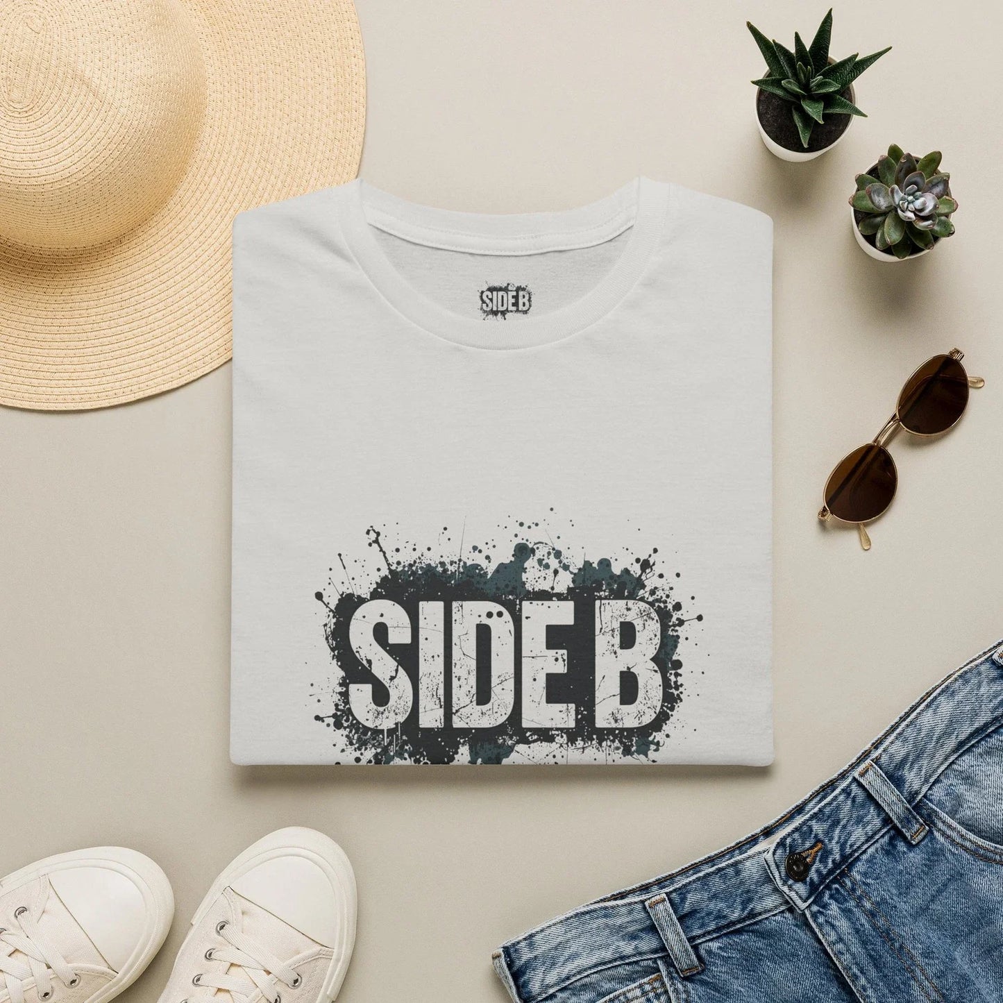 Side B Grunge Logo T-Shirt | Music Band Split Design Unisex T-shirt, Sweatshirt, Hoodie, Long Sleeve Tee - T-Shirt, Sweatshirt, Hoodie