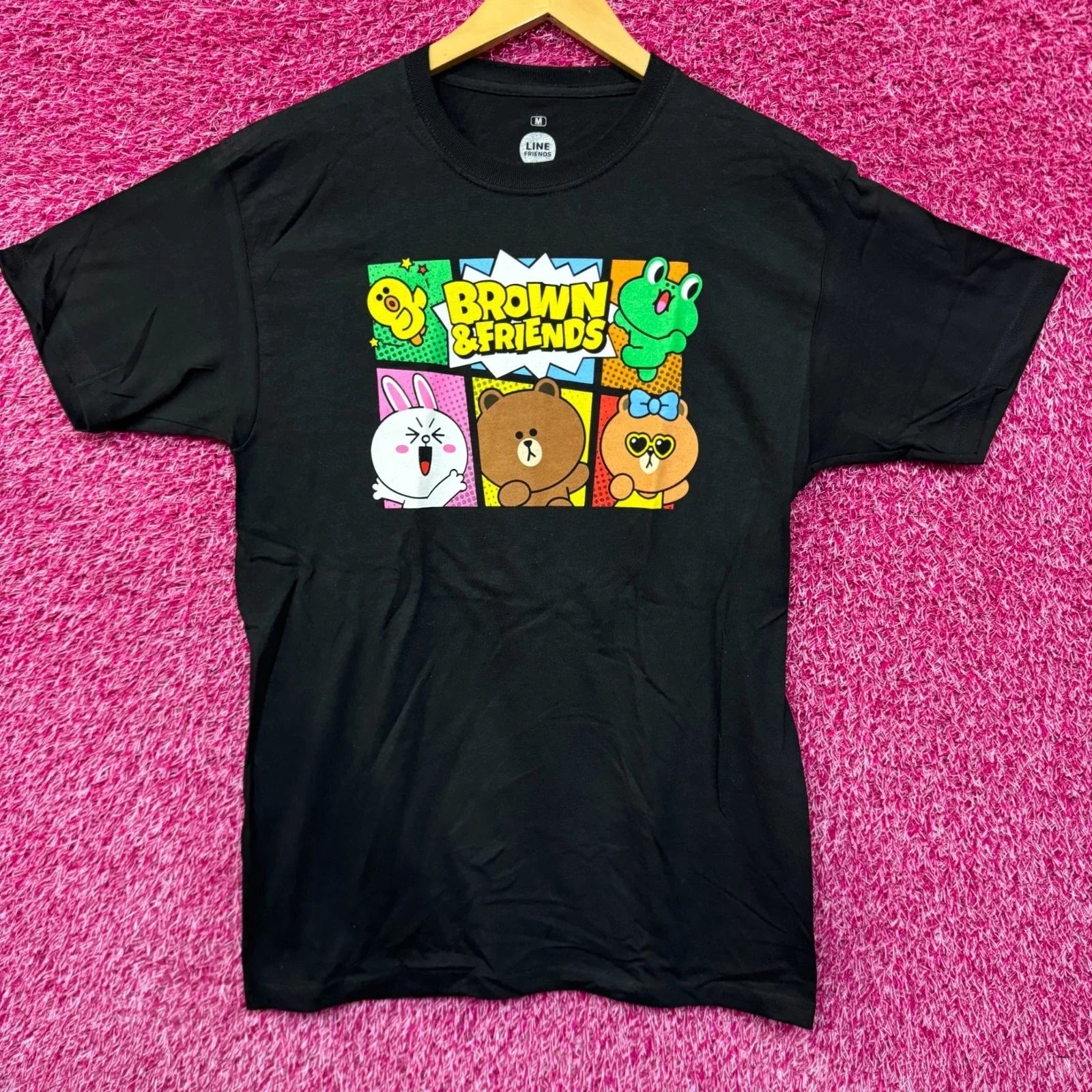 Brown & Friends Kawaii TV Animated Series Line Friends Tee M Unisex T-shirt, Sweatshirt, Hoodie, Long Sleeve Tee - T-Shirt, Sweatshirt, Hoodie