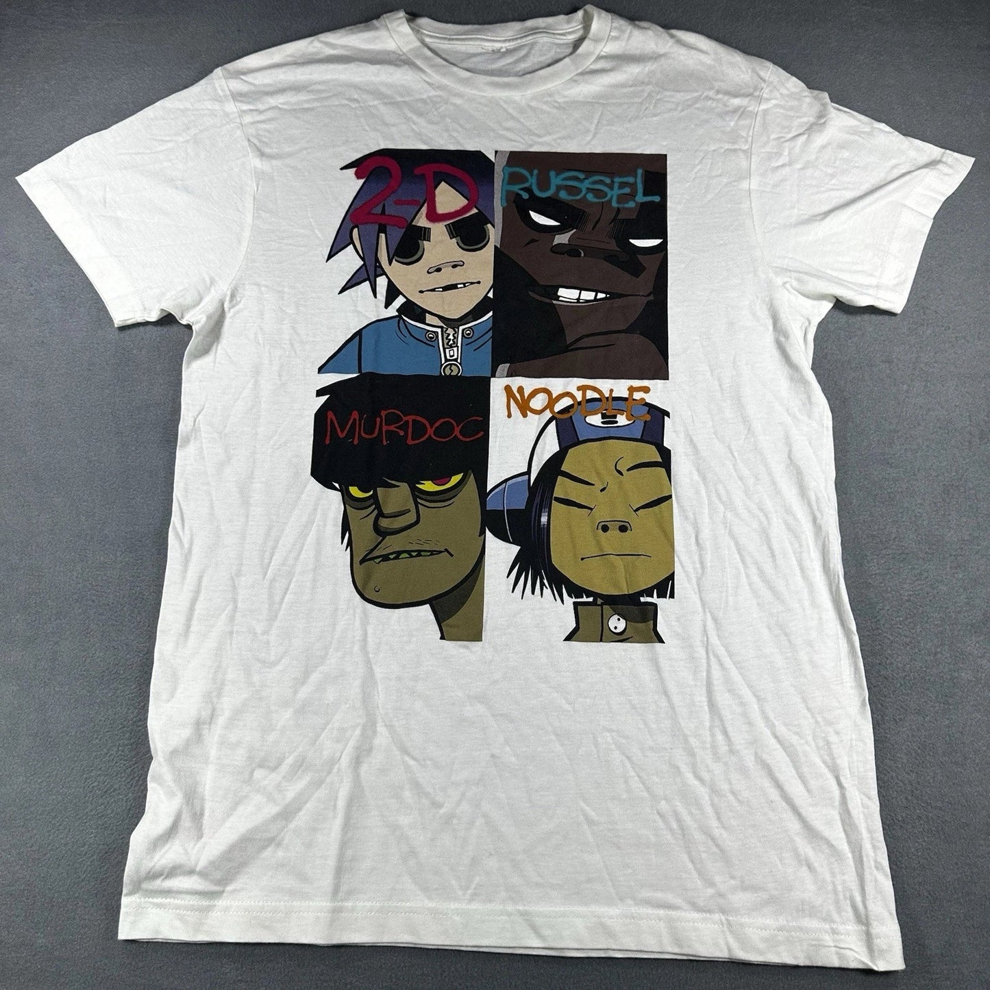 Y2K Gorillaz 2-D Russell Murdoc Noodle Band Music Album Tour Concert Medium Unisex T-shirt, Sweatshirt, Hoodie, Long Sleeve Tee - T-Shirt, Sweatshirt, Hoodie