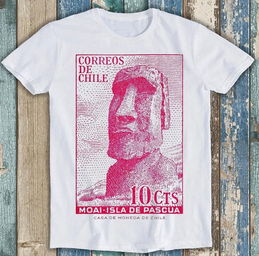 1965 Chile Easter Island Moai Postage Stamp Funny Gift Tee T Shirt M1647 Unisex T-shirt, Sweatshirt, Hoodie, Long Sleeve Tee - T-Shirt, Sweatshirt, Hoodie