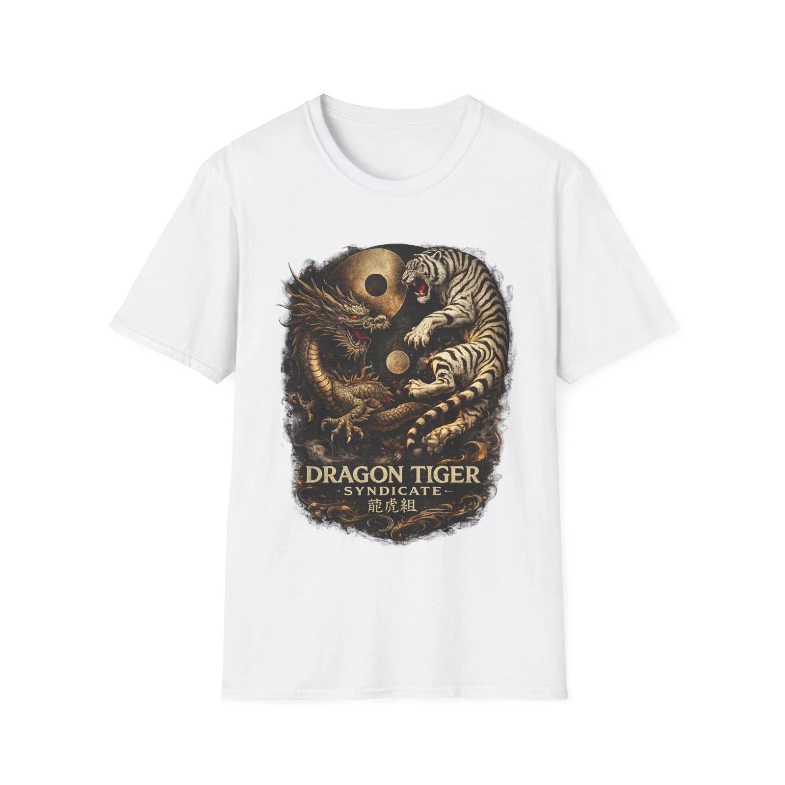 Dragon Tiger Yin Yang T-Shirt Japanese Asian Streetwear Graphic Tee Gift for Him Unisex T-shirt, Sweatshirt, Hoodie, Long Sleeve Tee - T-Shirt, Sweatshirt, Hoodie