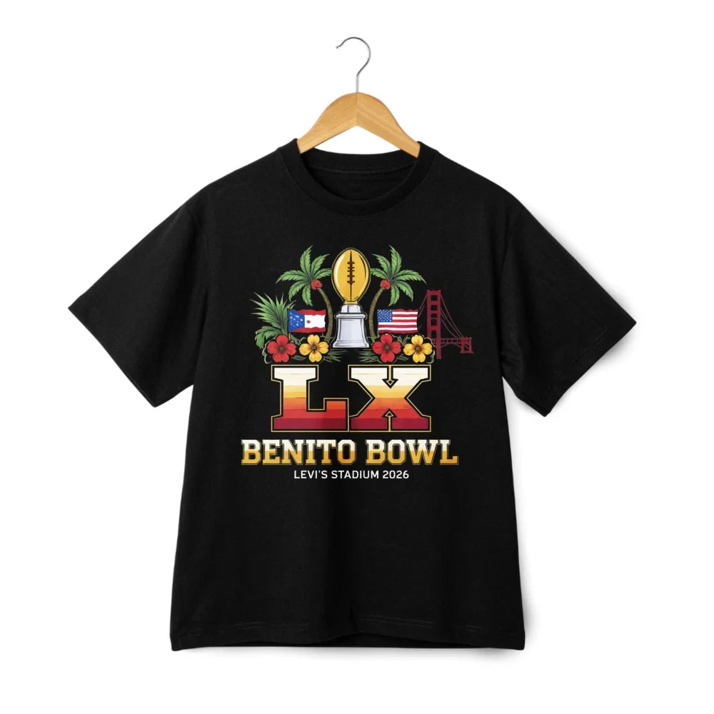 Benito Bowl LX Graphic T-Shirt Team Benito Fan Half Time Concert Tee Unisex Unisex T-shirt, Sweatshirt, Hoodie, Long Sleeve Tee - T-Shirt, Sweatshirt, Hoodie