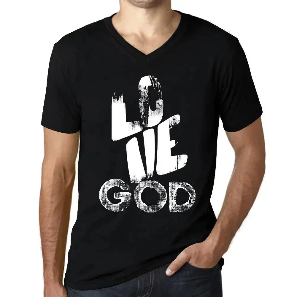 Men's Graphic T-Shirt V Neck Love God Eco-Friendly Limited Edition Short Sleeve Unisex T-shirt, Sweatshirt, Hoodie, Long Sleeve Tee - T-Shirt, Sweatshirt, Hoodie