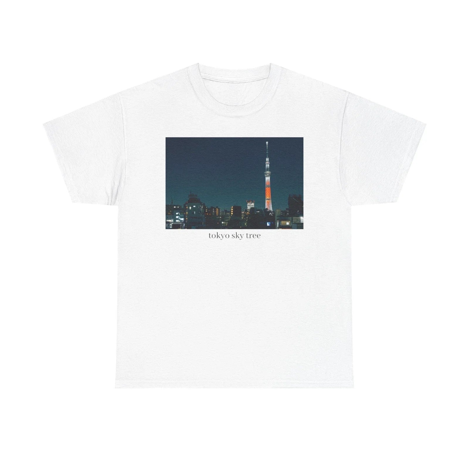 Tokyo Sky Tree Unisex Heavy Cotton Tee - Casual Urban Style Shirt Unisex T-shirt, Sweatshirt, Hoodie, Long Sleeve Tee - T-Shirt, Sweatshirt, Hoodie