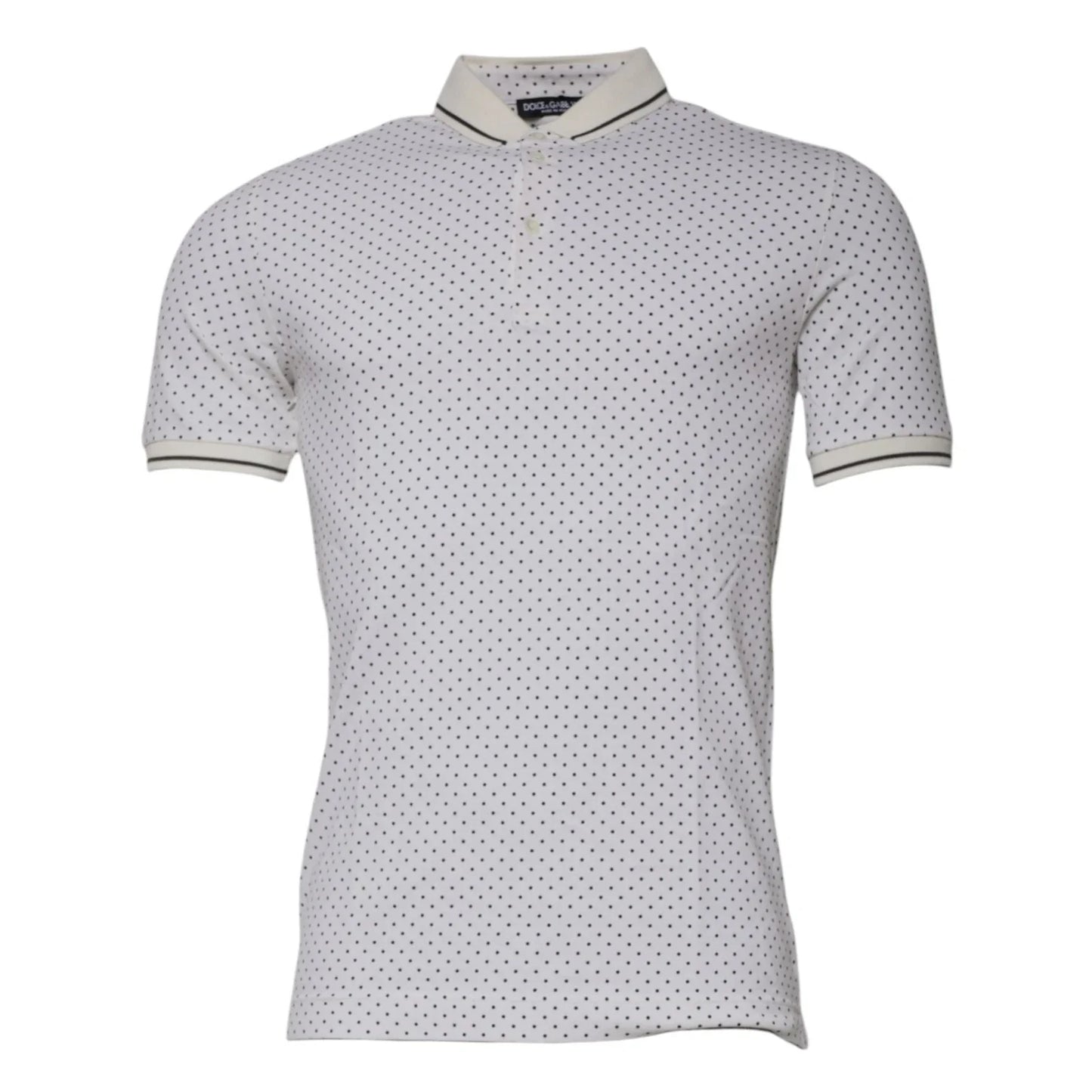 DOLCE & GABBANA T-shirt White Polka Dot Cotton Collared Polo IT46/US36/S 380usd Unisex T-shirt, Sweatshirt, Hoodie, Long Sleeve Tee - T-Shirt, Sweatshirt, Hoodie