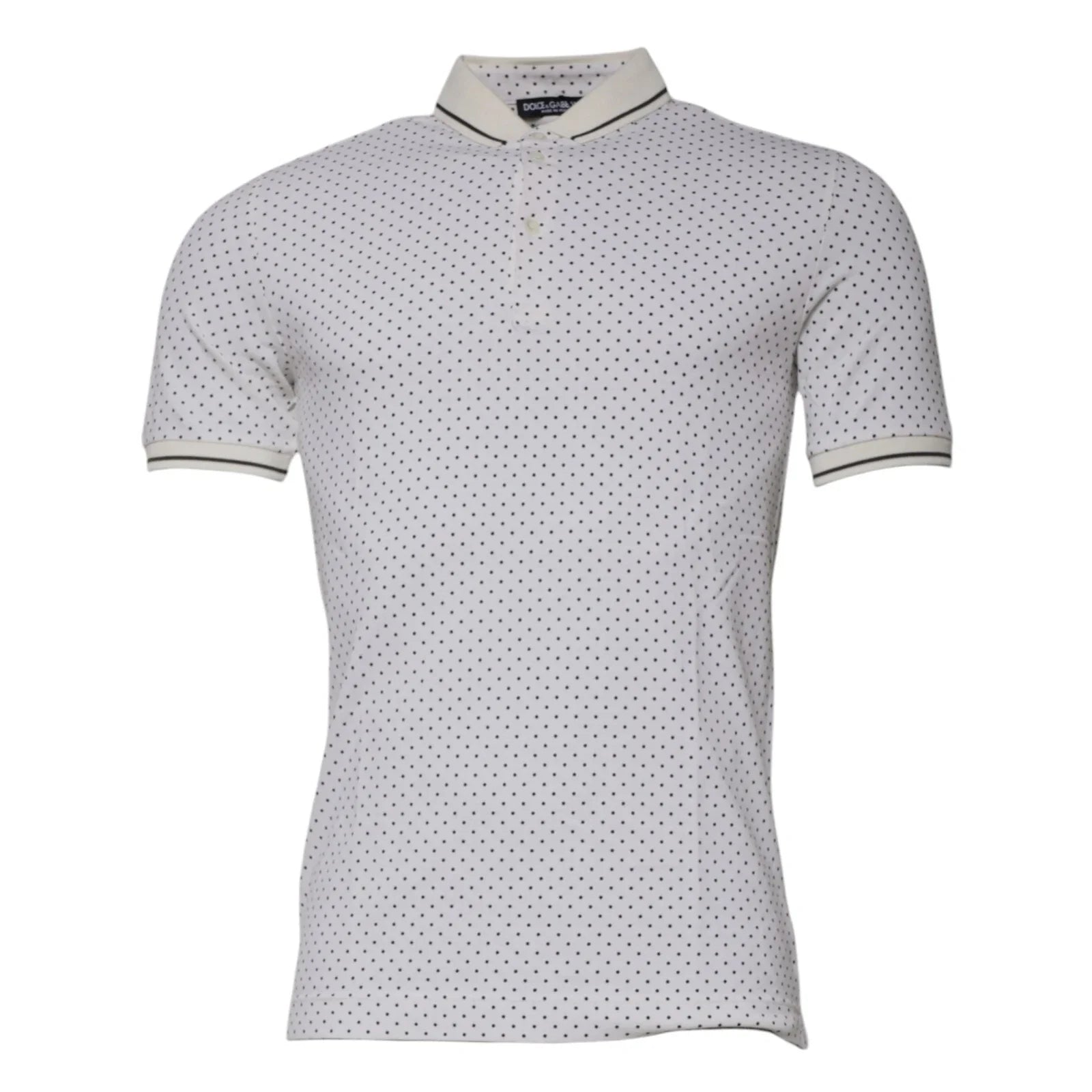 DOLCE & GABBANA T-shirt White Polka Dot Cotton Collared Polo IT46/US36/S 380usd Unisex T-shirt, Sweatshirt, Hoodie, Long Sleeve Tee - T-Shirt, Sweatshirt, Hoodie