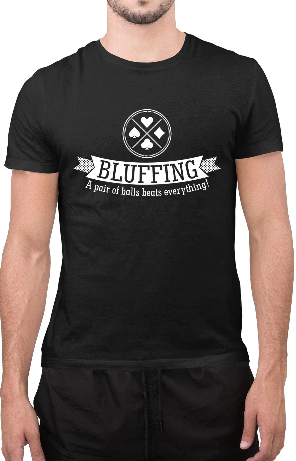 Funny Poker Lover Bluffing Pair of Balls Beats Everything Novelty T-Shirt Unisex T-shirt, Sweatshirt, Hoodie, Long Sleeve Tee - T-Shirt, Sweatshirt, Hoodie