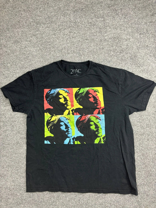2PAC Shirt Mens XL Black Pop Art Quad Portrait Graphic Rap HipHop Tee 2022 Amaru Unisex T-shirt, Sweatshirt, Hoodie, Long Sleeve Tee - T-Shirt, Sweatshirt, Hoodie