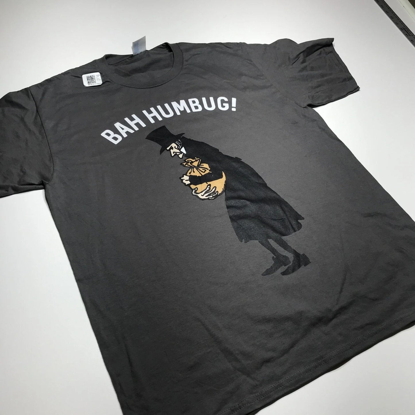 "BAH HAMBUG!" Funny Graphic Print Gray Short Sleeve T-Shirt Port & Co. Large NEW Unisex T-shirt, Sweatshirt, Hoodie, Long Sleeve Tee - T-Shirt, Sweatshirt, Hoodie