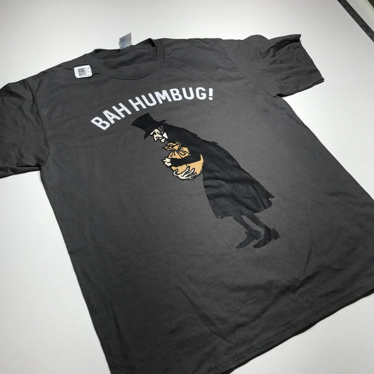 "BAH HAMBUG!" Funny Graphic Print Gray Short Sleeve T-Shirt Port & Co. Large NEW Unisex T-shirt, Sweatshirt, Hoodie, Long Sleeve Tee - T-Shirt, Sweatshirt, Hoodie