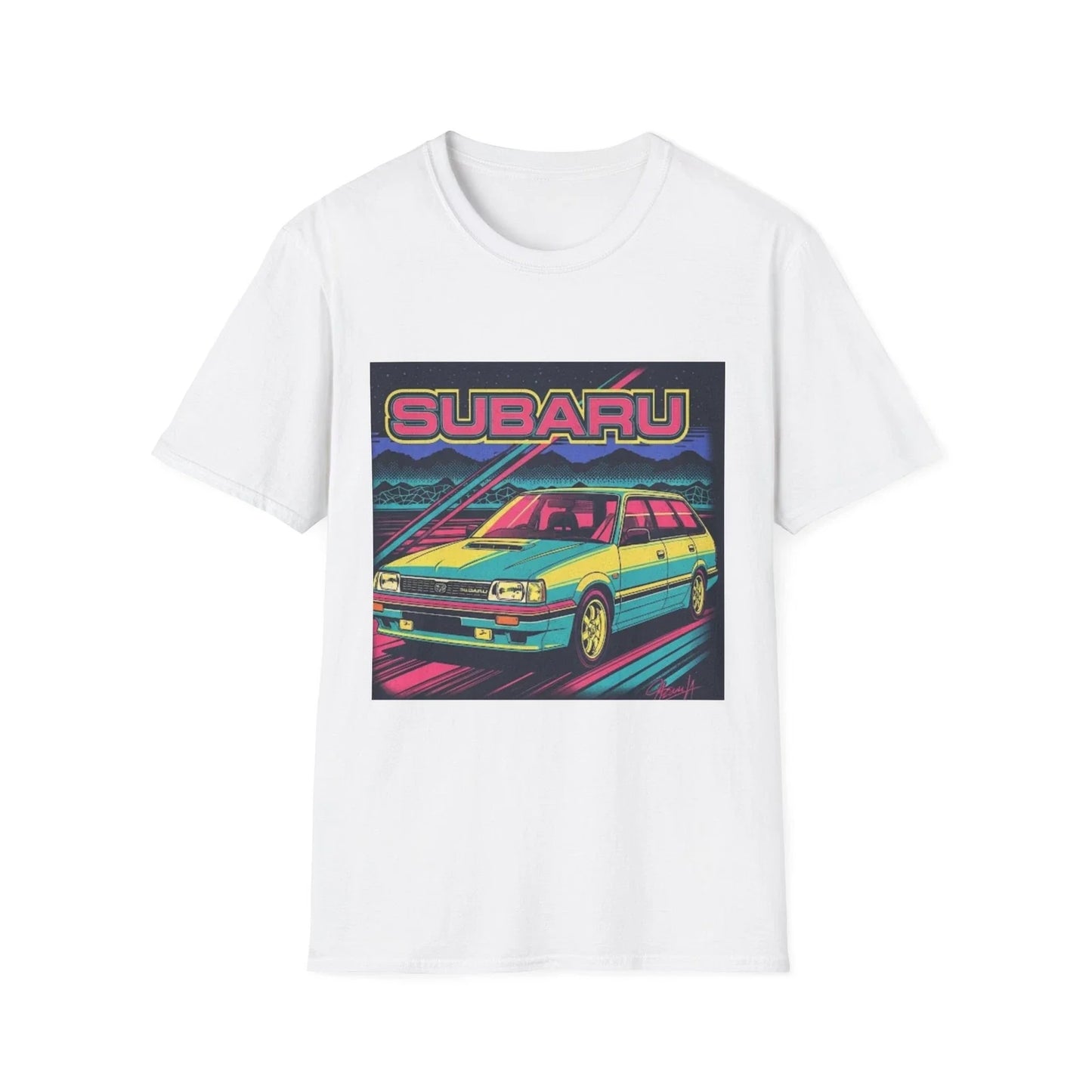 Retro Subaru Unisex Softstyle T-Shirt, Vintage Car Tee, Classic Auto Shirt, Cool Unisex T-shirt, Sweatshirt, Hoodie, Long Sleeve Tee - T-Shirt, Sweatshirt, Hoodie