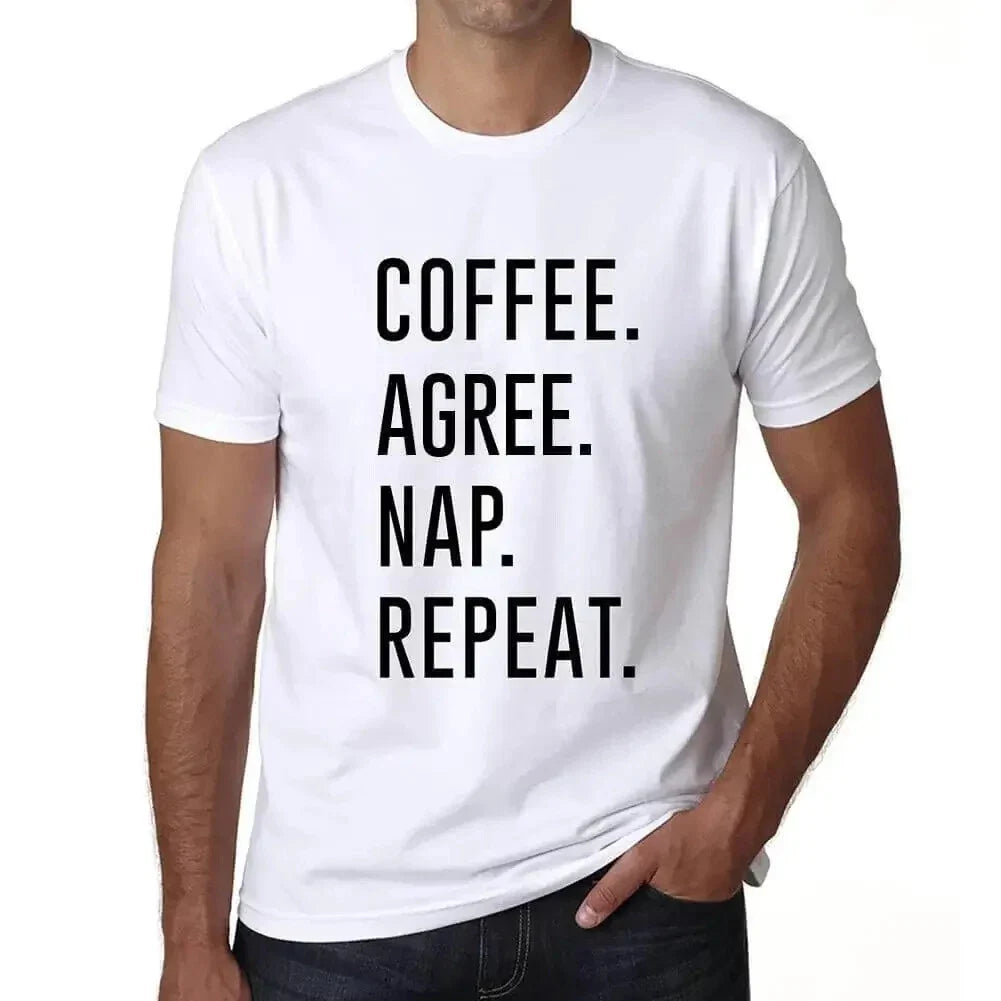 ULTRABASIC men's t-shirt coffee accord nap repeat coffee agreement nap repeat Unisex T-shirt, Sweatshirt, Hoodie, Long Sleeve Tee - T-Shirt, Sweatshirt, Hoodie