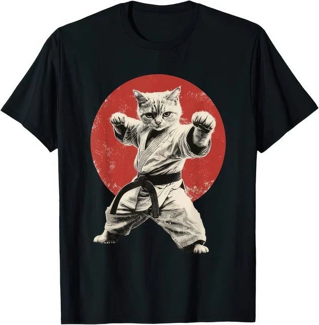 Cat Karate Judo Japan Japanese Flag Martial Arts T-Shirt Unisex T-shirt, Sweatshirt, Hoodie, Long Sleeve Tee - T-Shirt, Sweatshirt, Hoodie