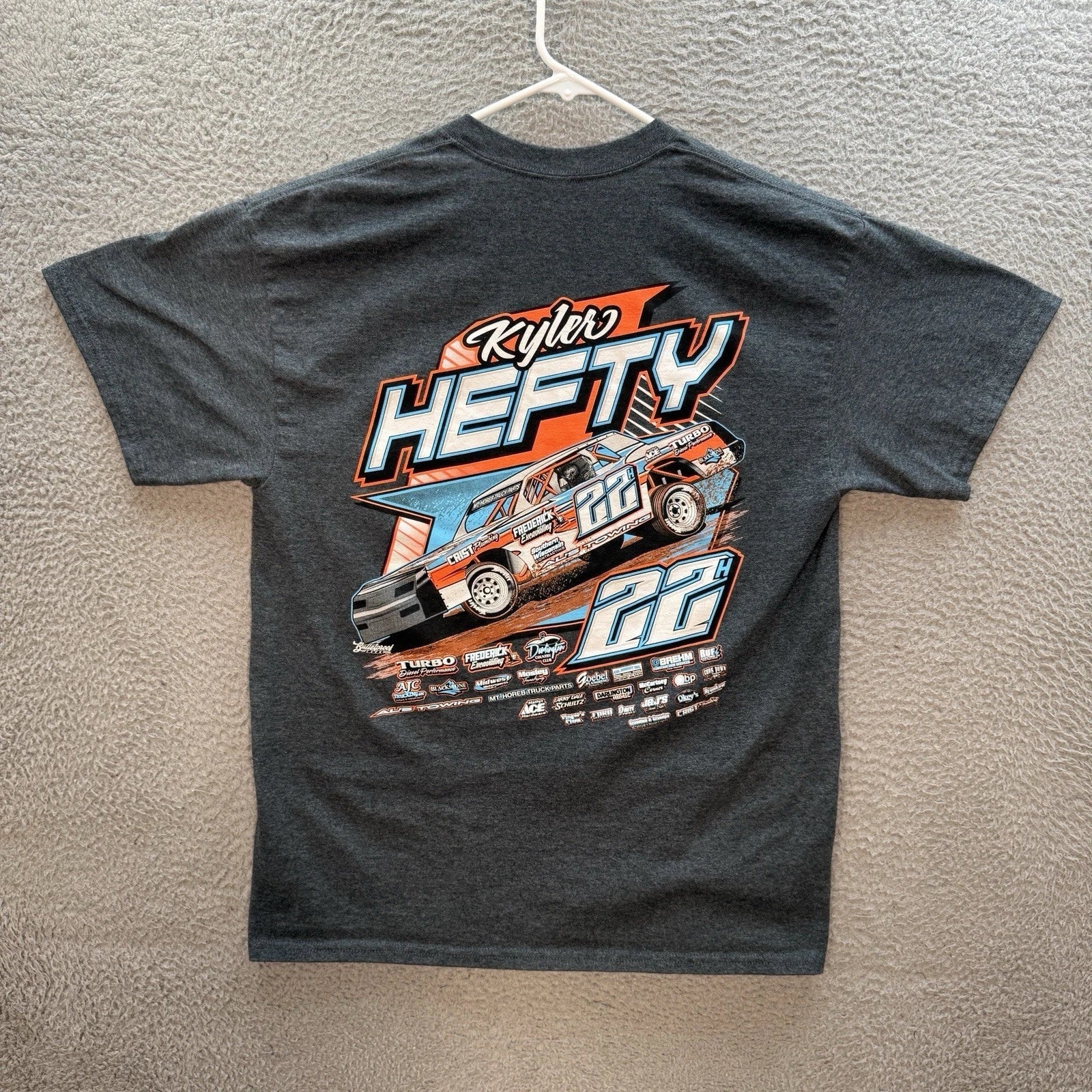 Gildan Shirt Adult Large Gray Stock Car Racing Garage Mechanic Grunge Skater Y2K Unisex T-shirt, Sweatshirt, Hoodie, Long Sleeve Tee - T-Shirt, Sweatshirt, Hoodie