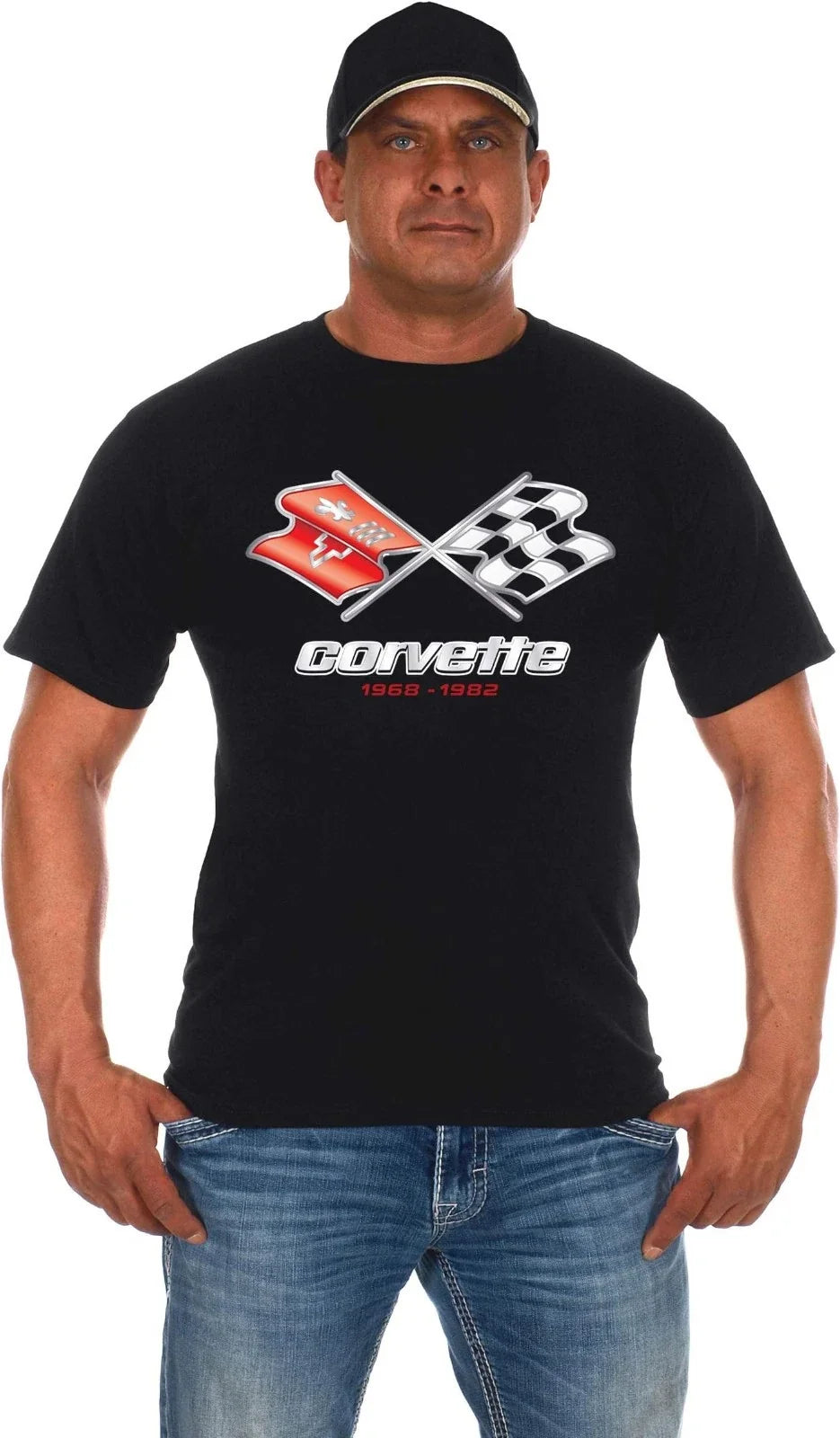 JH Design Mens Chevy Corvette T-Shirt C3 Series Logo Black Crew Neck Shirt Unisex T-shirt, Sweatshirt, Hoodie, Long Sleeve Tee - T-Shirt, Sweatshirt, Hoodie