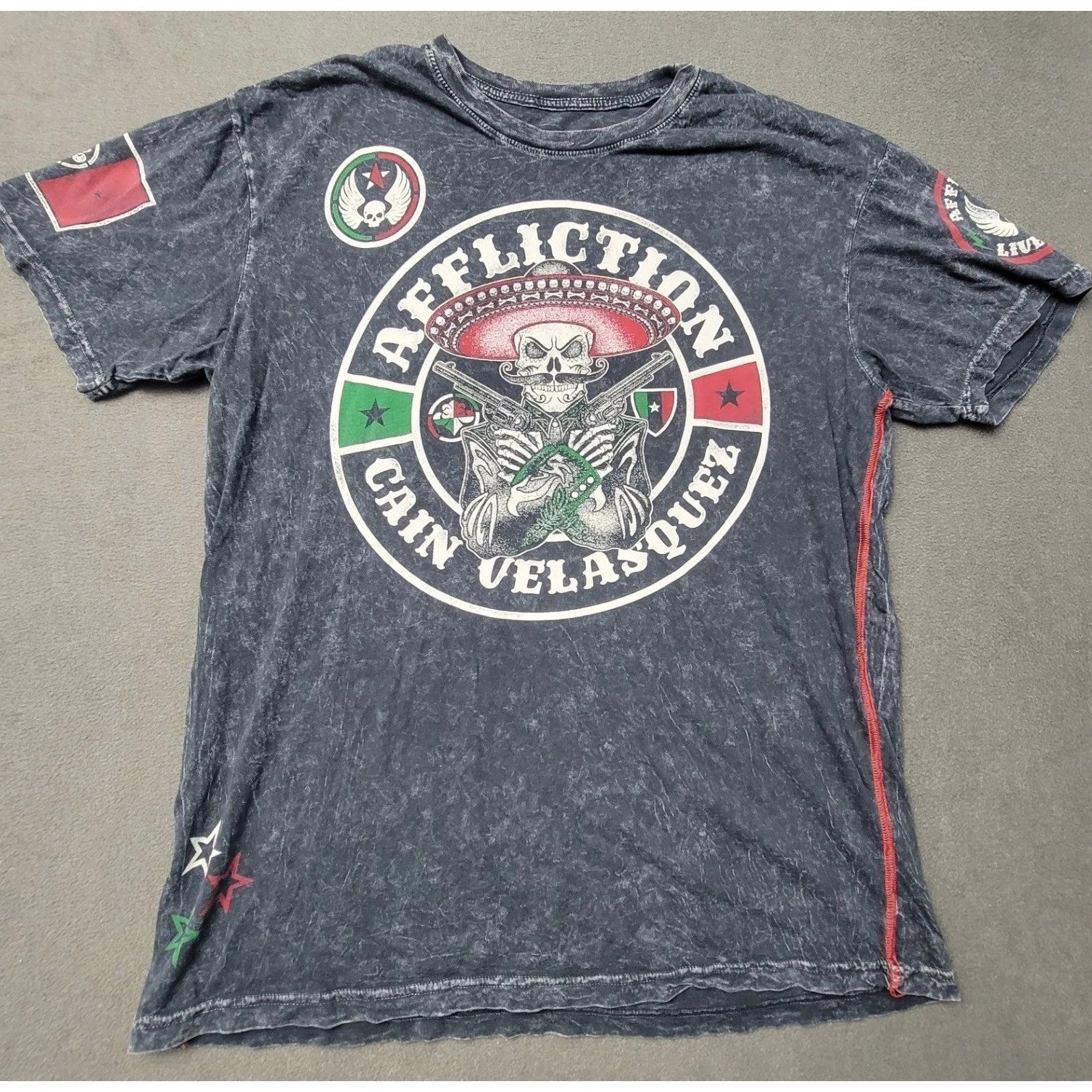AFFLICTION x Cain Velasquez XL T-Shirt UFC MMA Double Sided Graphic USA-Made Unisex T-shirt, Sweatshirt, Hoodie, Long Sleeve Tee - T-Shirt, Sweatshirt, Hoodie