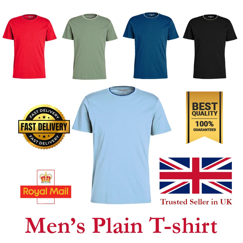 Men's Plain T-Shirt Cotton Crew Round Neck Short Sleeve Tee tops S to 2XL | Sale Unisex T-shirt, Sweatshirt, Hoodie, Long Sleeve Tee - T-Shirt, Sweatshirt, Hoodie