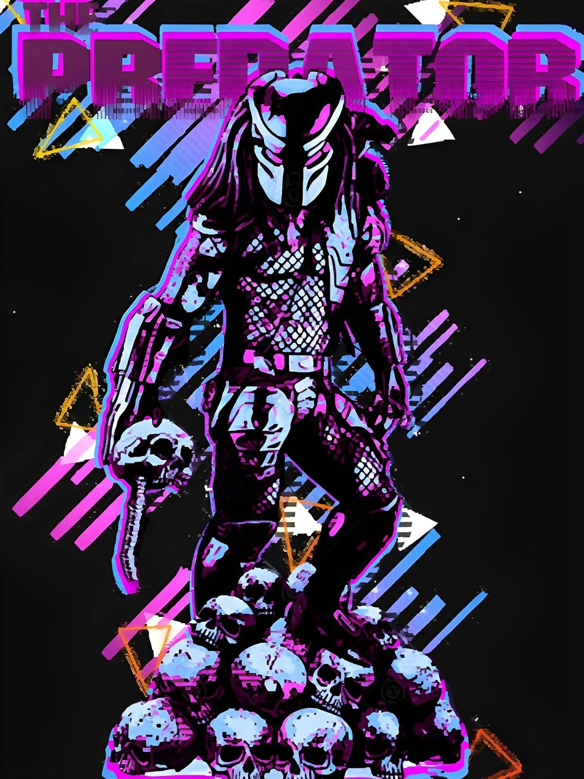 Predator Horror Action Movie T-Shirt | Neon Graphic Design Unisex T-shirt, Sweatshirt, Hoodie, Long Sleeve Tee - T-Shirt, Sweatshirt, Hoodie