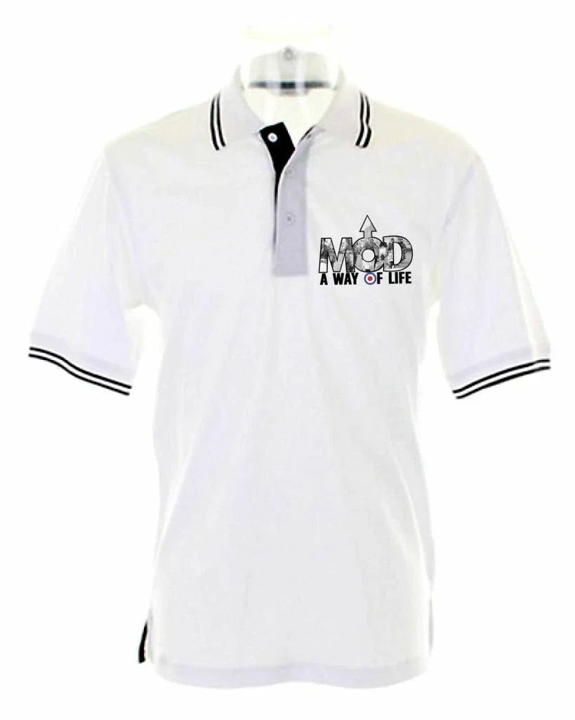 MOD A WAY OF LIFE MEN'S CONTRAST POLO T-SHIRT - Mods Ska Scooter Target Unisex T-shirt, Sweatshirt, Hoodie, Long Sleeve Tee - T-Shirt, Sweatshirt, Hoodie