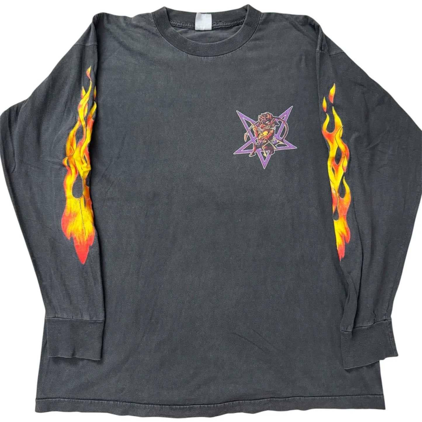 Vintage 1993 Ugly Kid Joe Goddamn Devil Flame Long Sleeve Band Shirt XL Unisex T-shirt, Sweatshirt, Hoodie, Long Sleeve Tee - T-Shirt, Sweatshirt, Hoodie