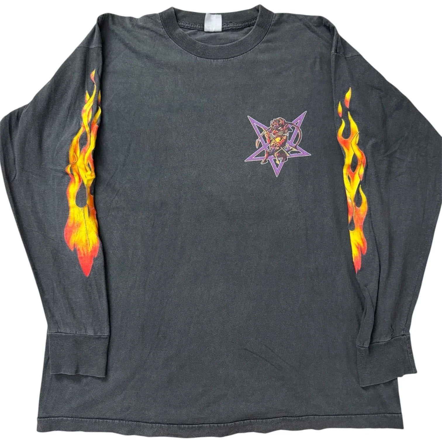 Vintage 1993 Ugly Kid Joe Goddamn Devil Flame Long Sleeve Band Shirt XL Unisex T-shirt, Sweatshirt, Hoodie, Long Sleeve Tee - T-Shirt, Sweatshirt, Hoodie