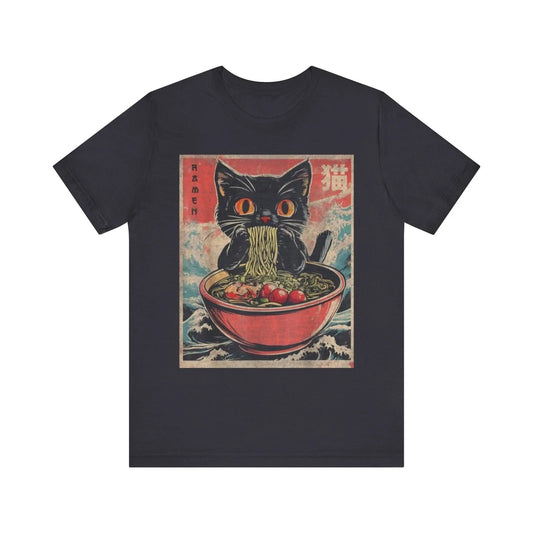 Anime Cat Ramen Japanese Graphic Tees Kawaii Cat Anime T-Shirt - Anime Fans Unisex T-shirt, Sweatshirt, Hoodie, Long Sleeve Tee - T-Shirt, Sweatshirt, Hoodie