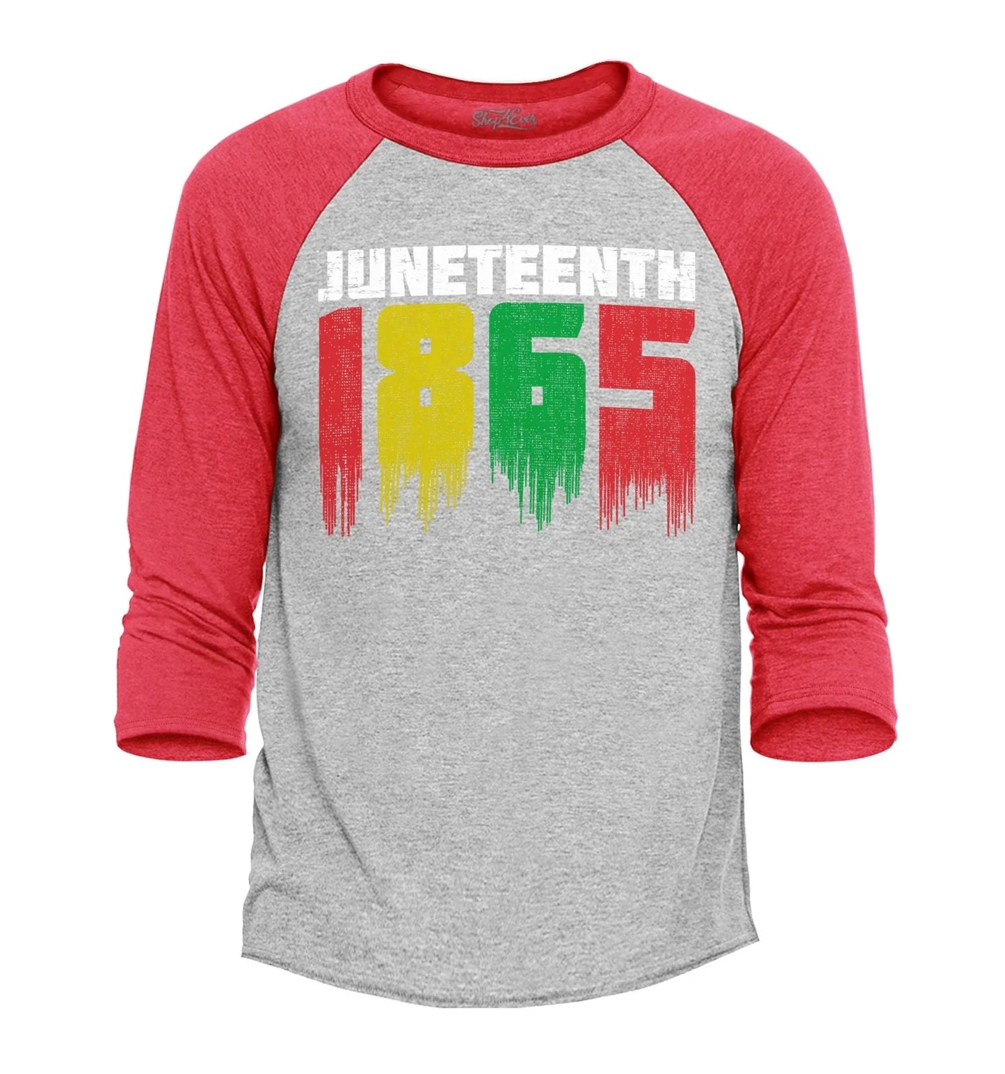 Juneteenth 1865 Dripping June 19th Raglan Baseball Juneteenth Shirts Unisex T-shirt, Sweatshirt, Hoodie, Long Sleeve Tee - T-Shirt, Sweatshirt, Hoodie