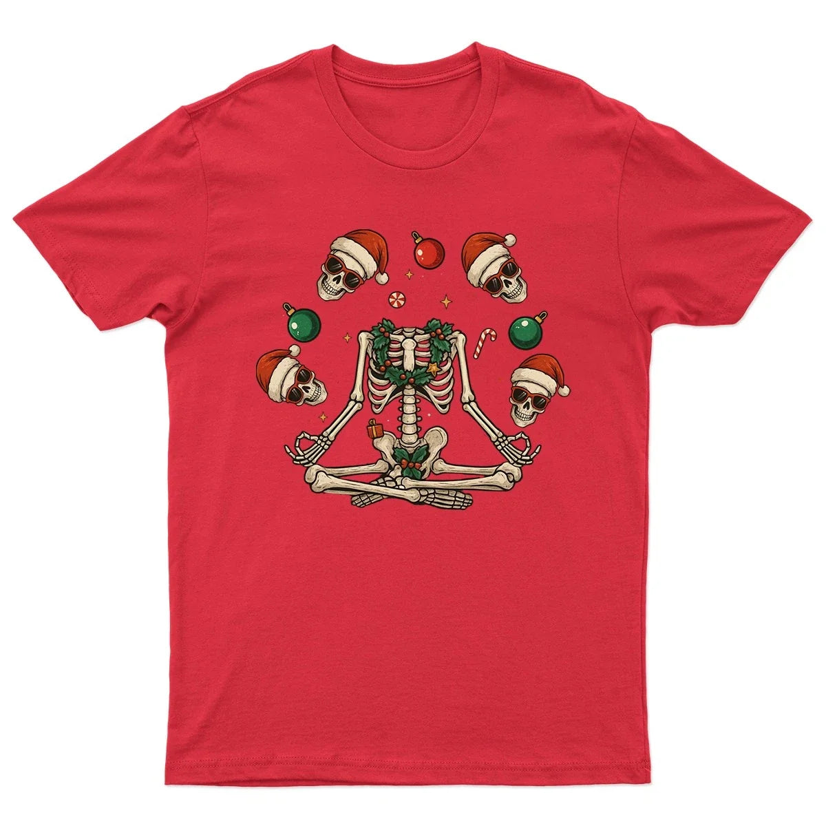Christmas Skeleton Skulls Gothic T-Shirt Unisex Gift Retro Seasonal Funny Xmas Unisex T-shirt, Sweatshirt, Hoodie, Long Sleeve Tee - T-Shirt, Sweatshirt, Hoodie