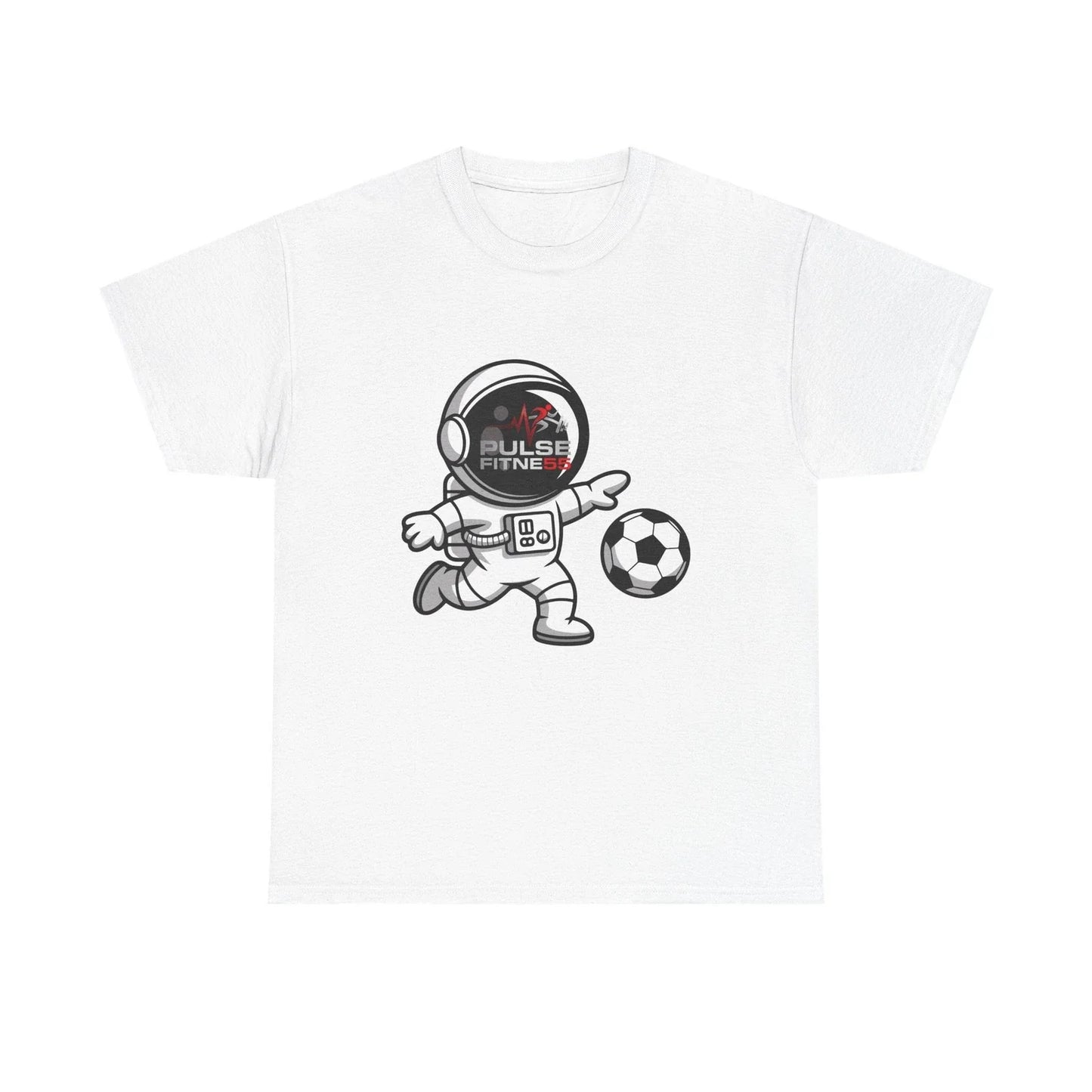 Pulse Fitne55 graphic heavy Cotton Tee - astronaut soccer Unisex T-shirt, Sweatshirt, Hoodie, Long Sleeve Tee - T-Shirt, Sweatshirt, Hoodie