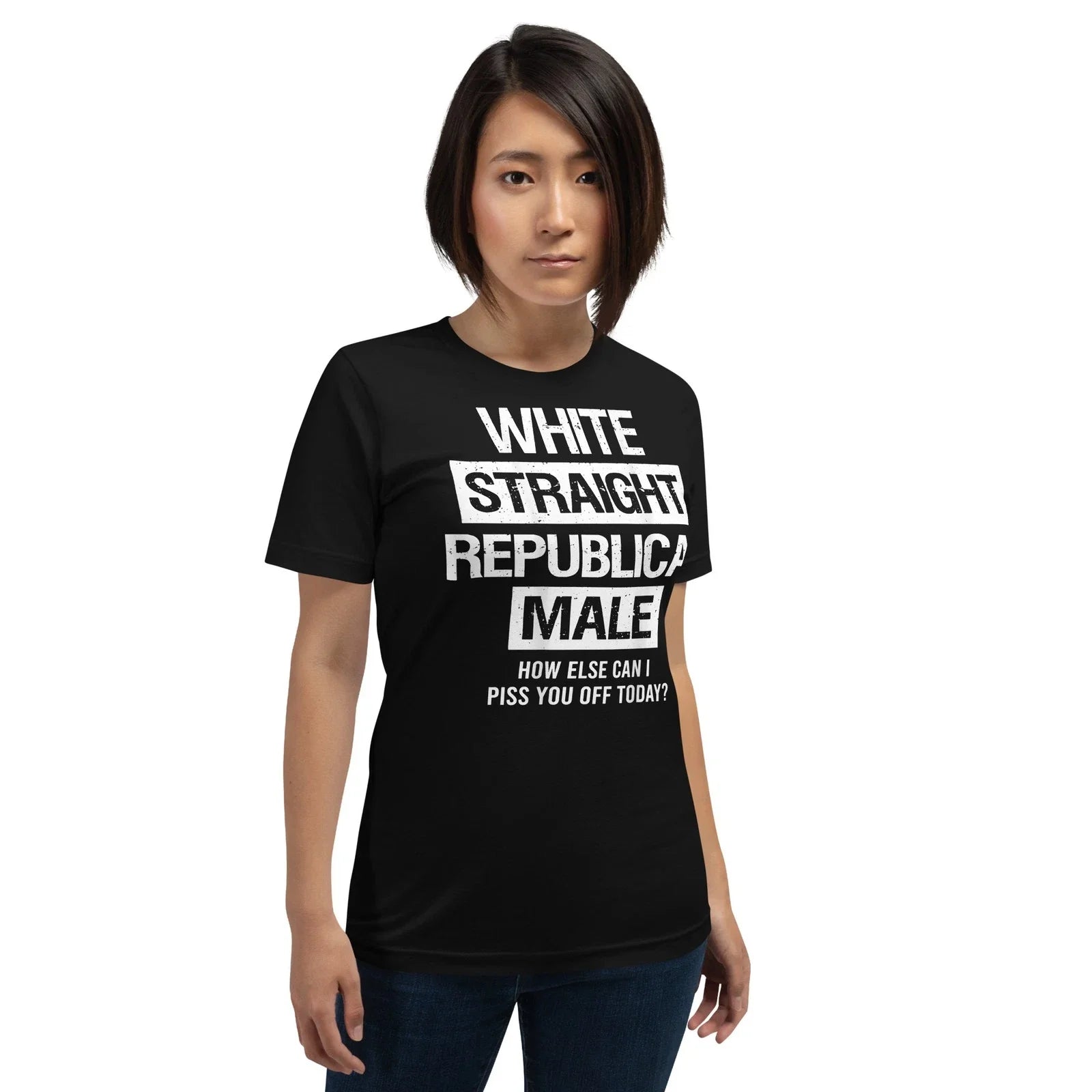 White Straight Republican Male Sarcastic Quote T-Shirt Unisex T-shirt, Sweatshirt, Hoodie, Long Sleeve Tee - T-Shirt, Sweatshirt, Hoodie