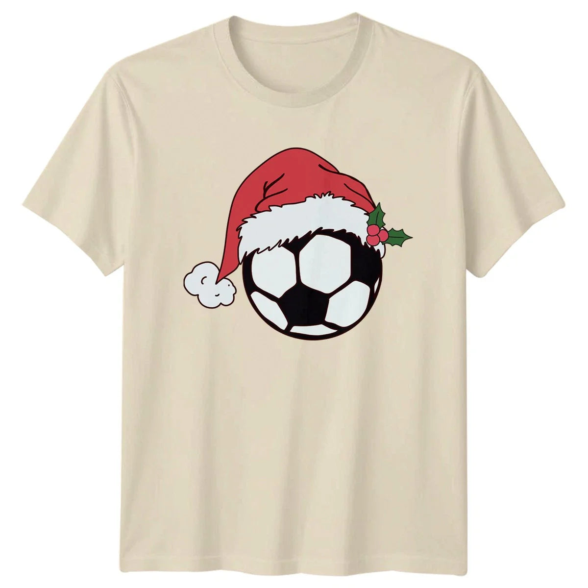 Christmas Soccer Ball Sports Mens T-Shirt Womens Tee Holiday Graphic Top Unisex T-shirt, Sweatshirt, Hoodie, Long Sleeve Tee - T-Shirt, Sweatshirt, Hoodie