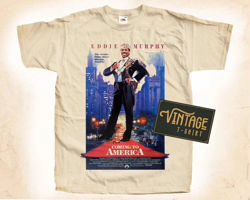 Coming to America V1 T SHIRT Tee Movie Poster Vintage Natural sizes S to 5XL Unisex T-shirt, Sweatshirt, Hoodie, Long Sleeve Tee - T-Shirt, Sweatshirt, Hoodie