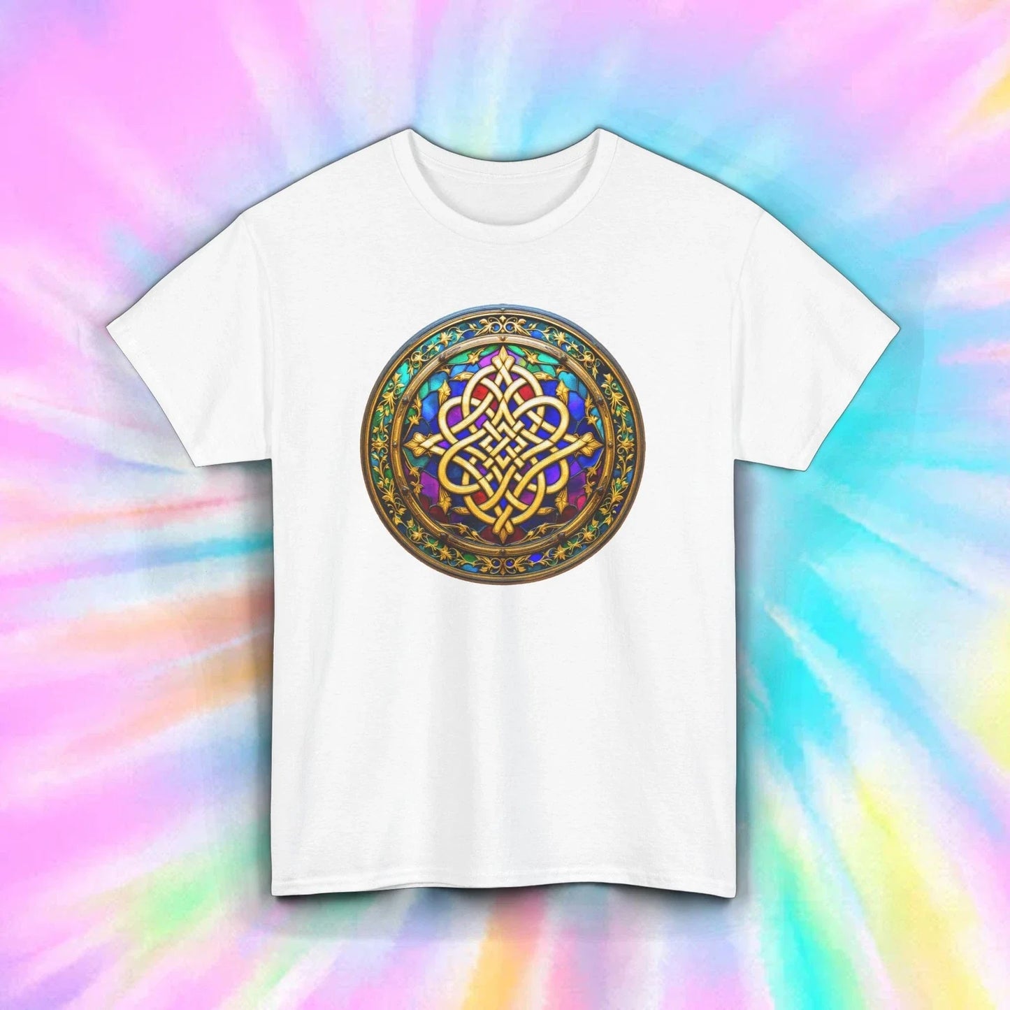 Celtic Knot Mandala T-Shirt Colorful Medieval Art Design Tee S-5XL Unisex T-shirt, Sweatshirt, Hoodie, Long Sleeve Tee - T-Shirt, Sweatshirt, Hoodie
