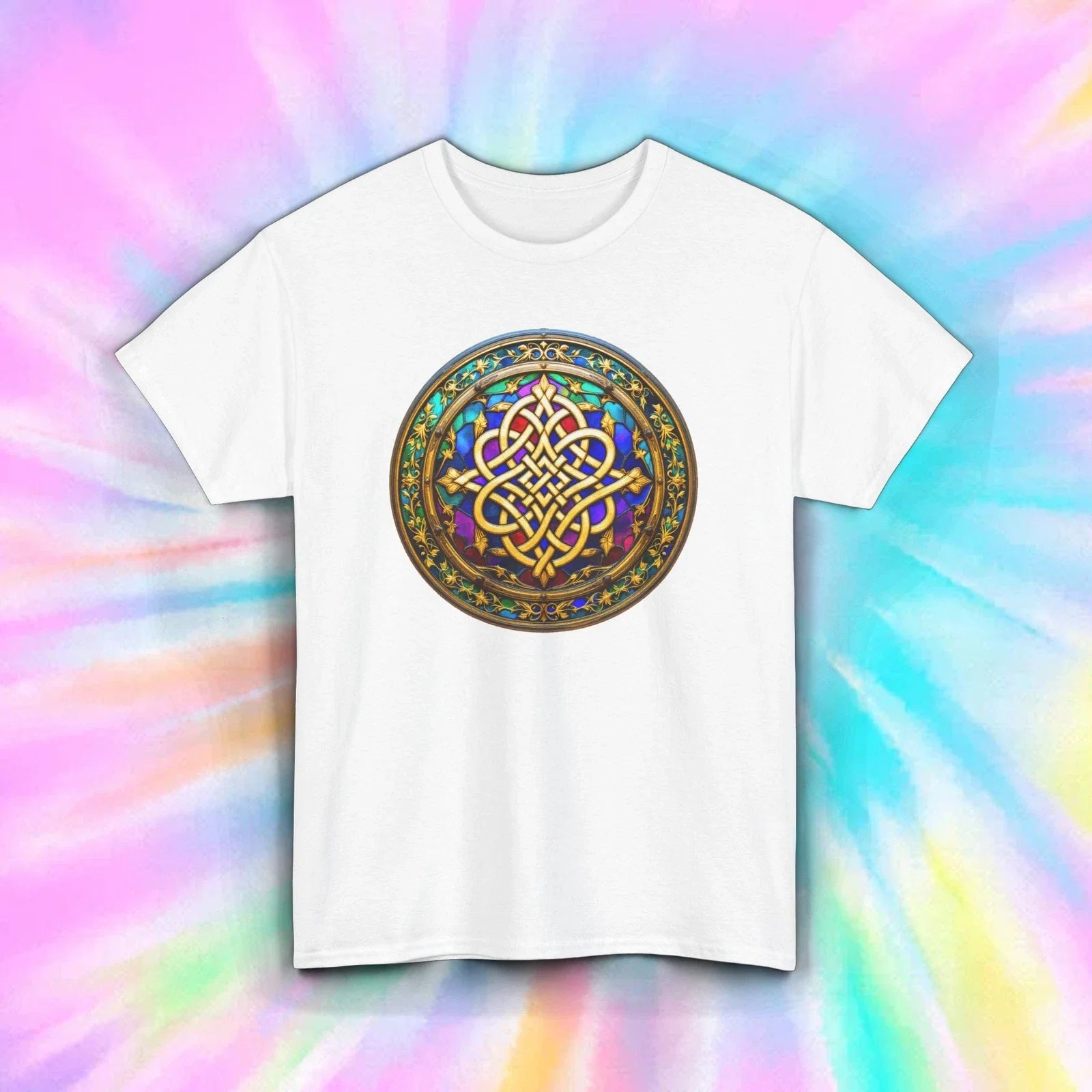 Celtic Knot Mandala T-Shirt Colorful Medieval Art Design Tee S-5XL Unisex T-shirt, Sweatshirt, Hoodie, Long Sleeve Tee - T-Shirt, Sweatshirt, Hoodie