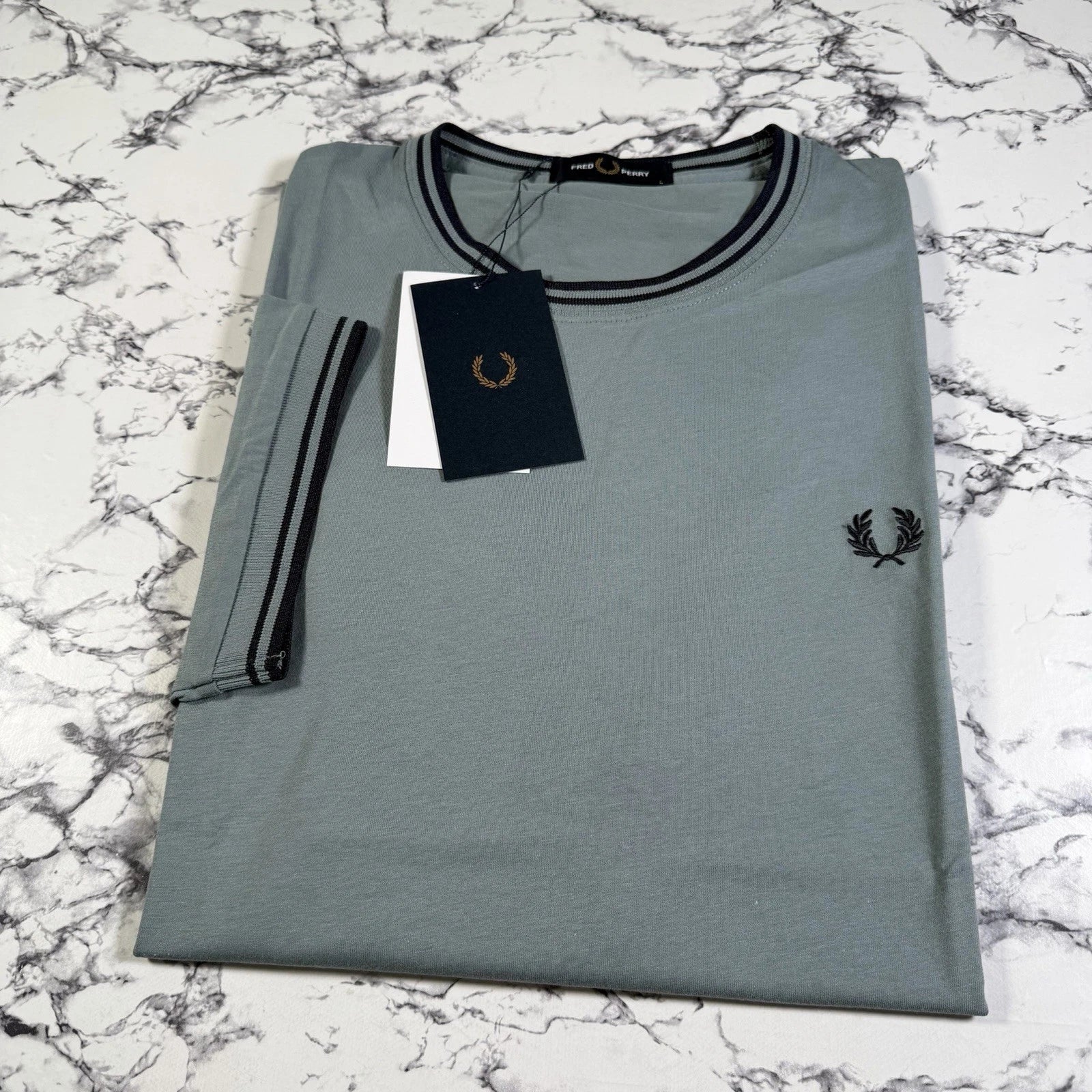 FRED PERRY Mens Stockport Blue Twin Tipped T Shirt SIZE LARGE M1588V Z56 BNWT Unisex T-shirt, Sweatshirt, Hoodie, Long Sleeve Tee - T-Shirt, Sweatshirt, Hoodie