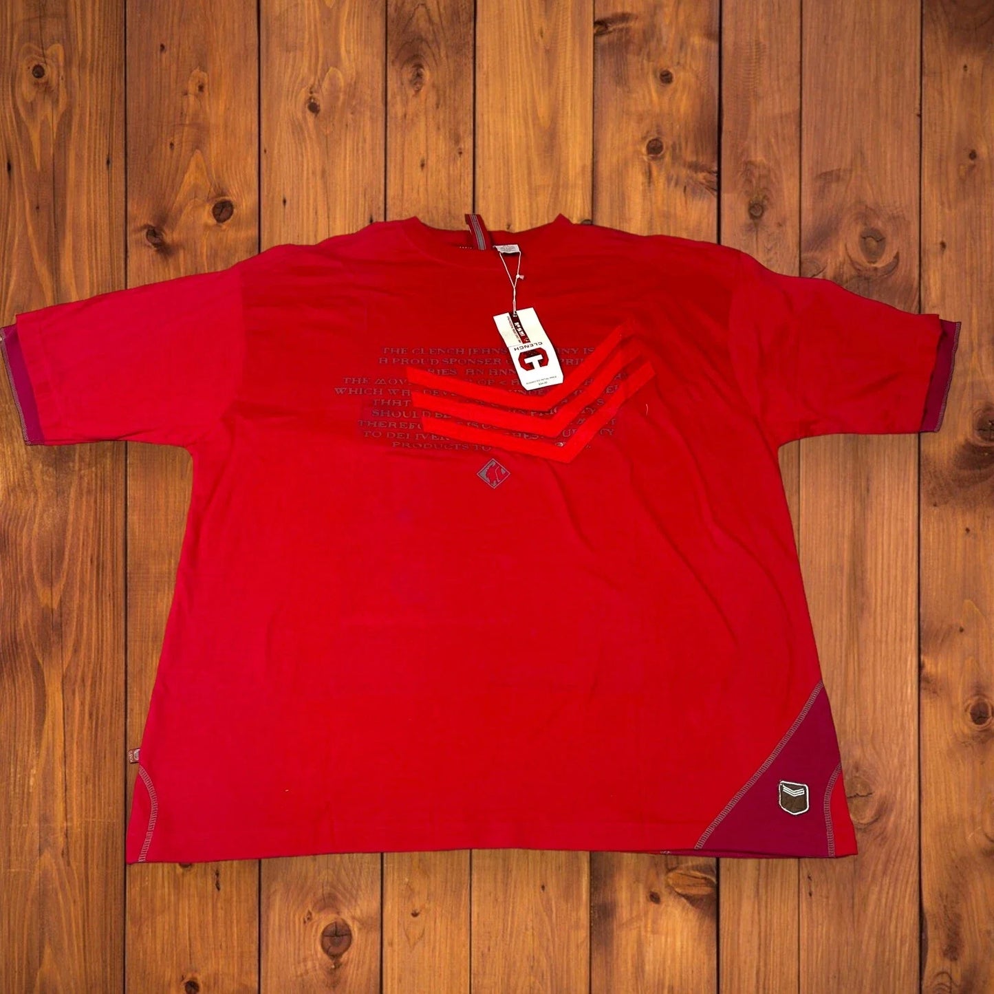 NWT Short Sleeves T-Shirt XL Red Y2K CLENCH JEANS Men's Faux Undershirt Unisex T-shirt, Sweatshirt, Hoodie, Long Sleeve Tee - T-Shirt, Sweatshirt, Hoodie