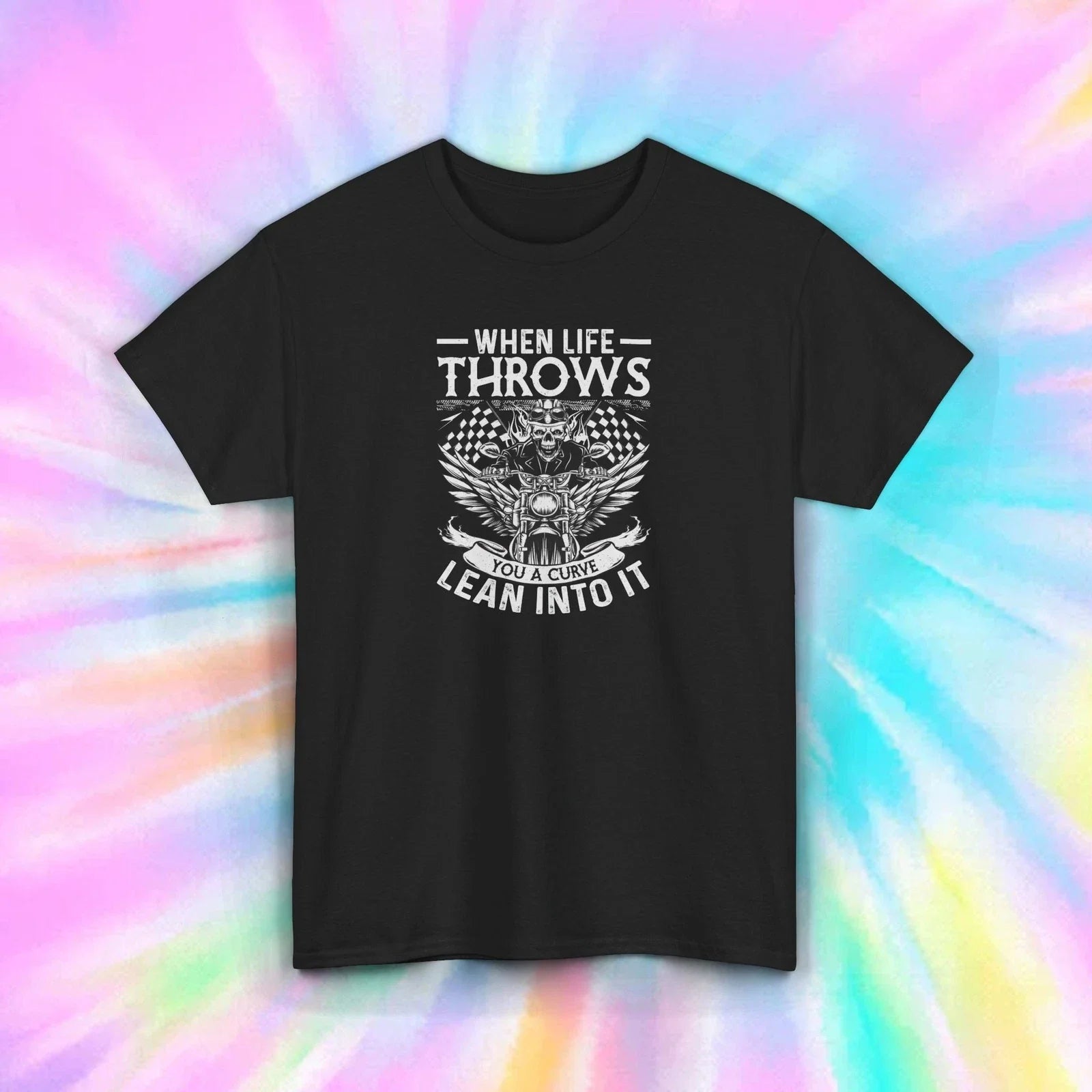 When Life Throws You a Curve Shirt S-5XL Lean Into It Motorcycle Tee Unisex T-shirt, Sweatshirt, Hoodie, Long Sleeve Tee - T-Shirt, Sweatshirt, Hoodie