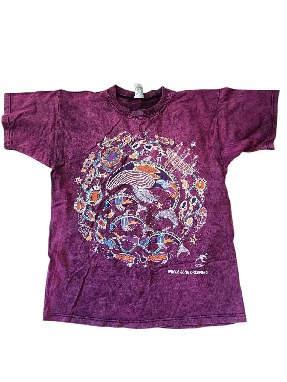 Vintage Australia Whale Song Dreaming T-Shirt Aboriginal Art Graphic Purple Unisex T-shirt, Sweatshirt, Hoodie, Long Sleeve Tee - T-Shirt, Sweatshirt, Hoodie