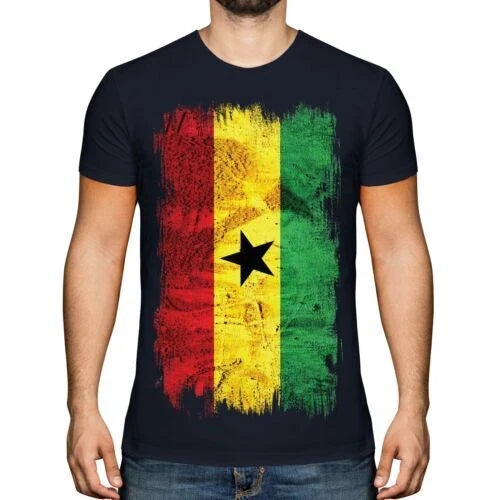 Ghana Grunge Flag Mens T-Shirt Ghana Football Jersey Gift Unisex T-shirt, Sweatshirt, Hoodie, Long Sleeve Tee - T-Shirt, Sweatshirt, Hoodie