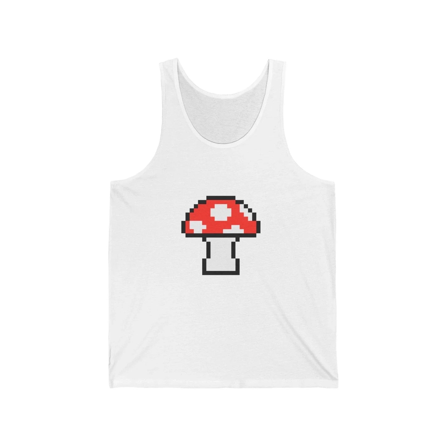 Unisex Jersey Tank Cute 8-Bit Retro Pixel Art Super Red Mushroom Design Unisex T-shirt, Sweatshirt, Hoodie, Long Sleeve Tee - T-Shirt, Sweatshirt, Hoodie
