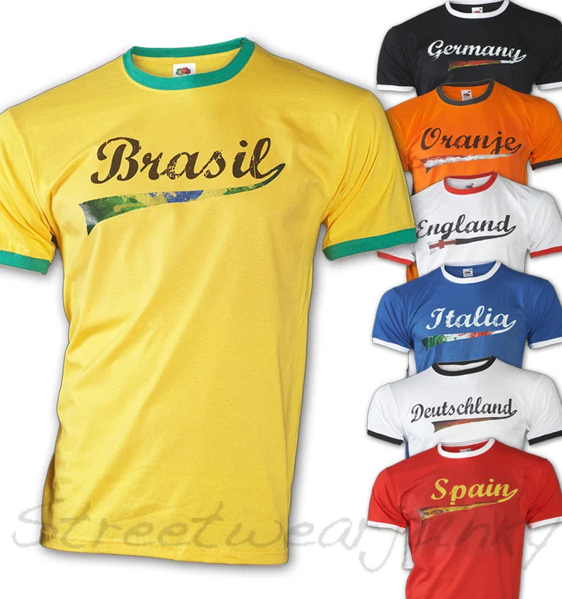 World Cup Soccer T-Shirt Retro Jersey Brazil Championship Soccer 2014 NEW S-XXL Unisex T-shirt, Sweatshirt, Hoodie, Long Sleeve Tee - T-Shirt, Sweatshirt, Hoodie
