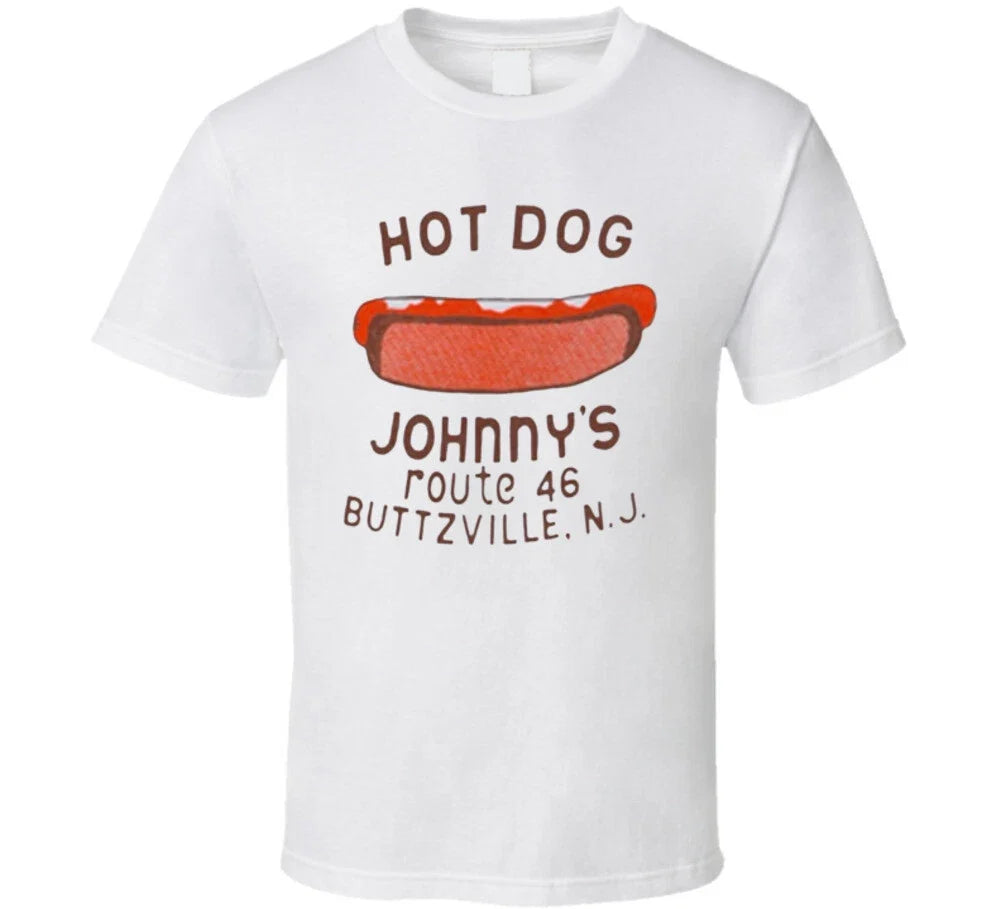 80s 90s Hot Dog Johnny's Buttzville New Jersey T Shirt sports jersey product view 1