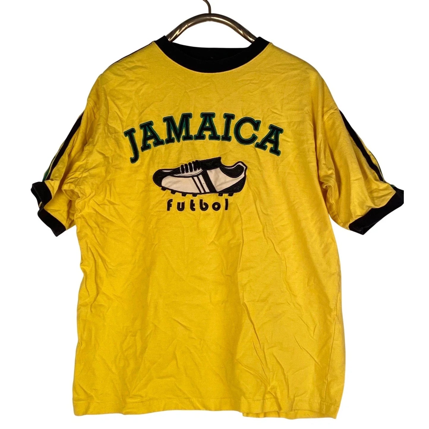 Victorious Urban Underground Jamaica Futbol Ringer T-Shirt Mens XL Yellow Cotton Unisex T-shirt, Sweatshirt, Hoodie, Long Sleeve Tee - T-Shirt, Sweatshirt, Hoodie