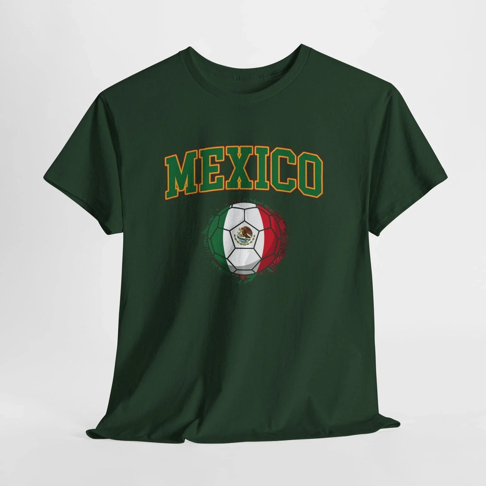 Mexico Soccer Ball Tee | Mexican Flag Football Jersey Style Unisex T-shirt, Sweatshirt, Hoodie, Long Sleeve Tee - T-Shirt, Sweatshirt, Hoodie