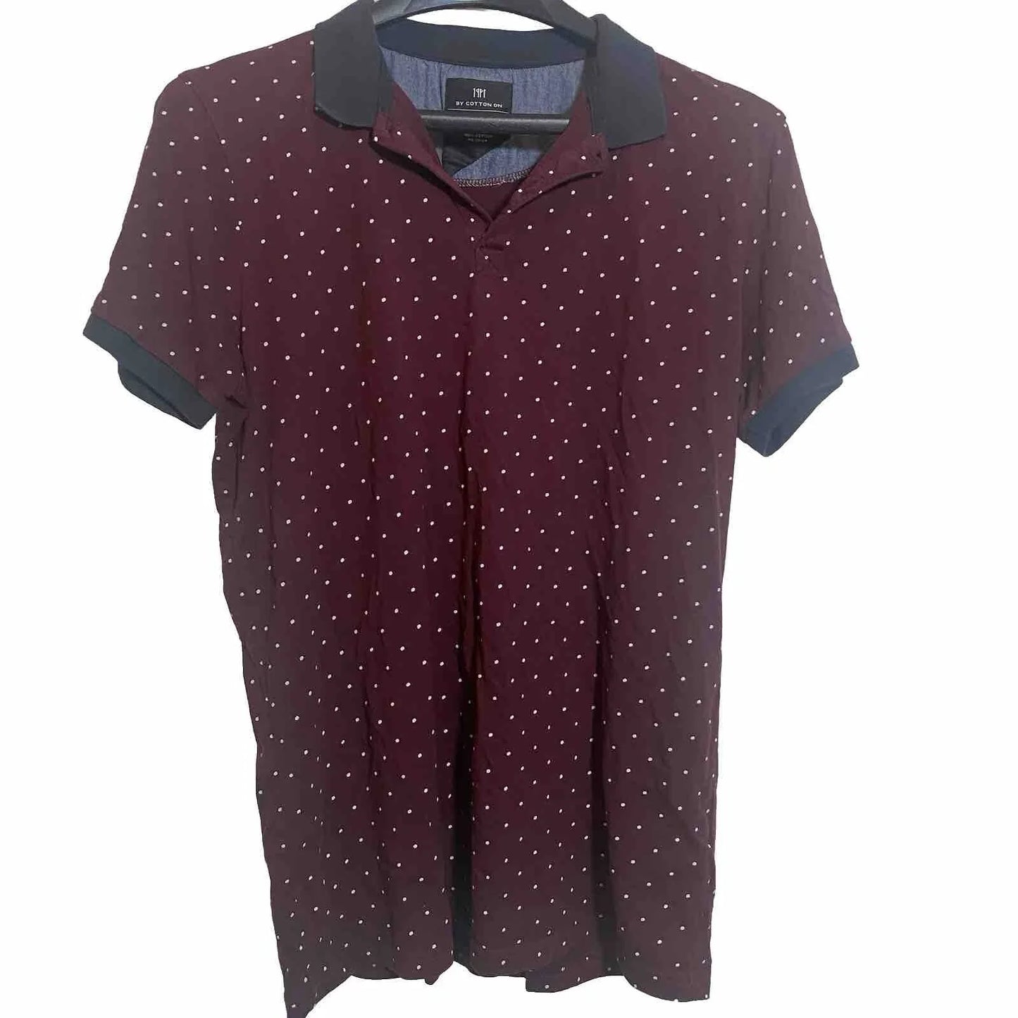 1991 by Cotton On T-Shirt Mens Size M Burgundy Short Sleeve Polka Dot Mens Unisex T-shirt, Sweatshirt, Hoodie, Long Sleeve Tee - T-Shirt, Sweatshirt, Hoodie