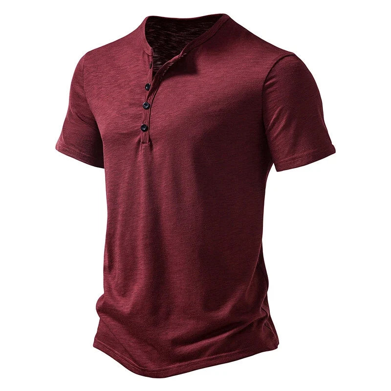 Men's Plain Short Sleeve Henley Casual Loose Tops - Adult & Kids T-Shirts, Sweatshirts & Hoodies apparel design preview 1